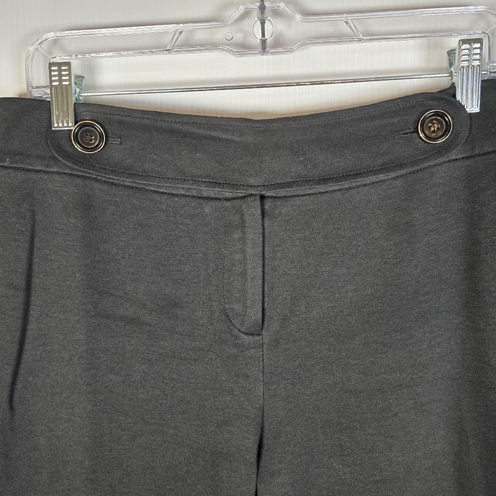 Talbots Women's Black Ponte Knit Stretchy Wide Leg Dress Pant Size 8 Trousers - Picture 3 of 11